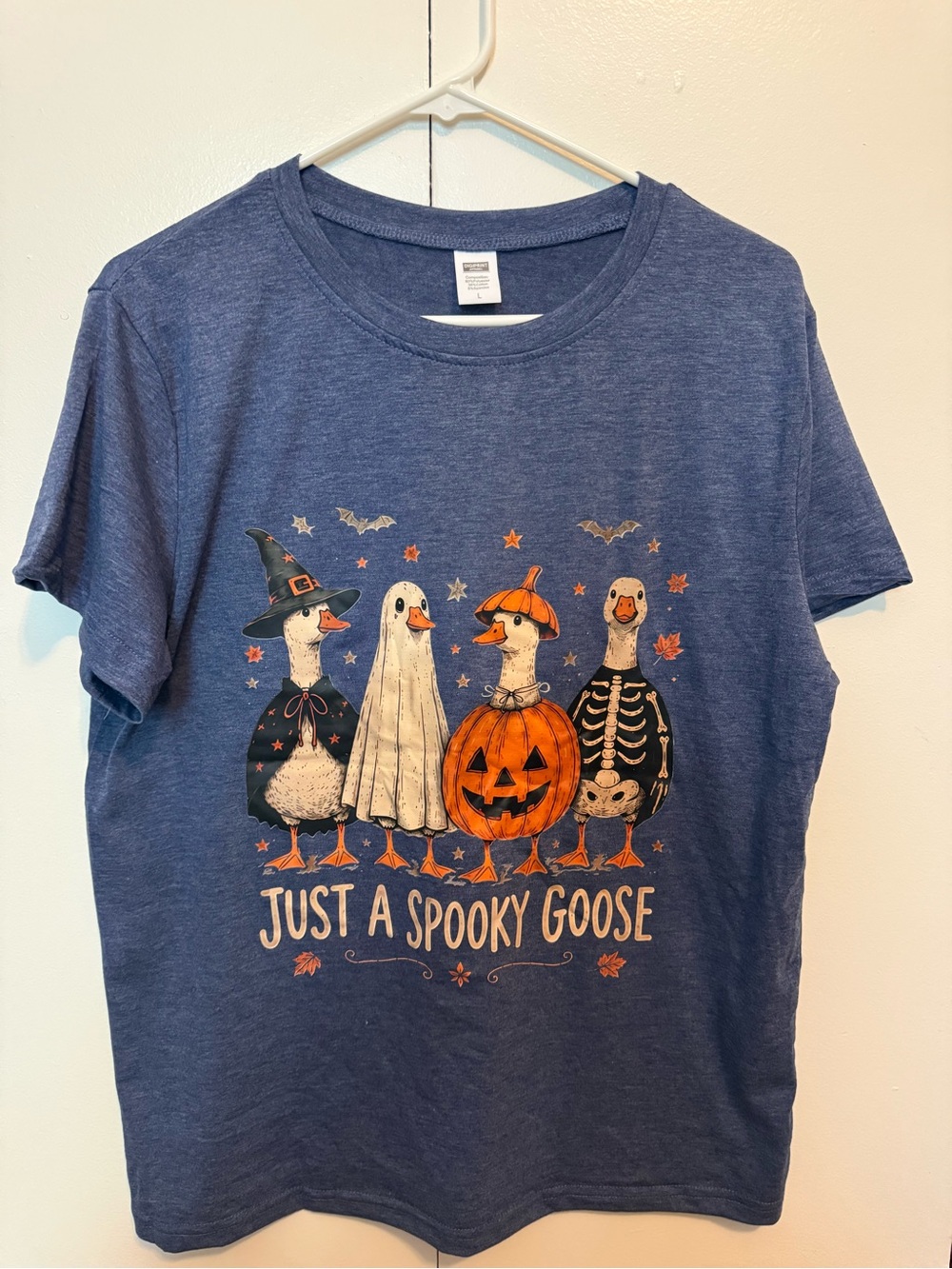 Just a Spooky Goose Kids Halloween T-Shirt - Blue